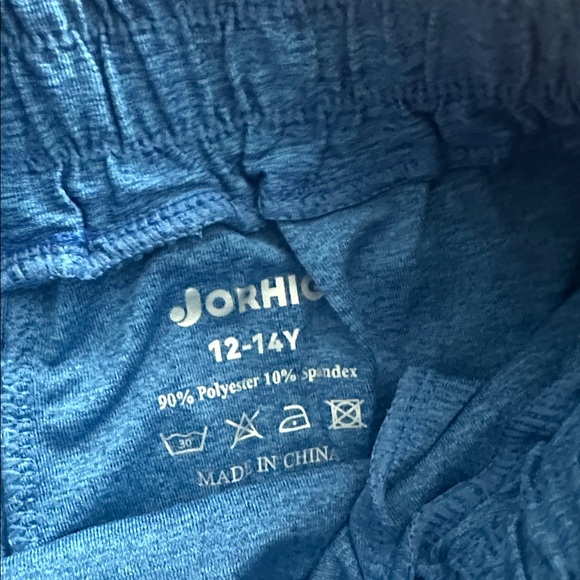 Kids Blue Knit Drawstring Shorts - (Brand Unspecified) - Picture 2 of 4